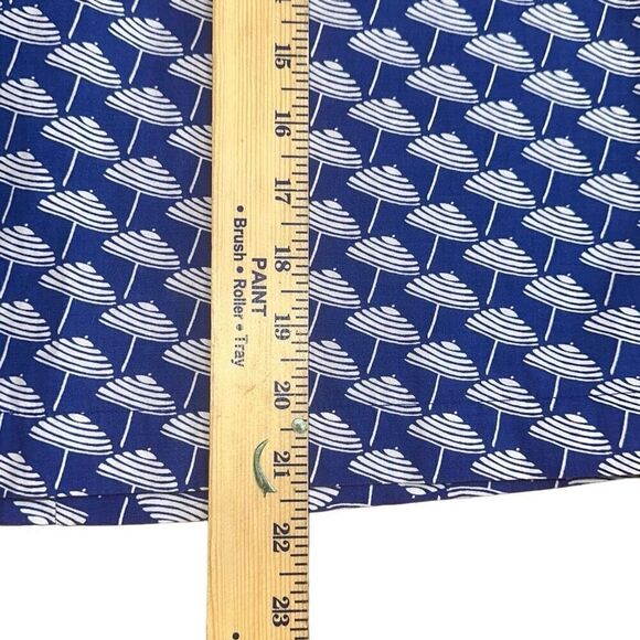 Boden British PRINTED COTTON A-LINE SKIRT w pockets Klein Blue Parasol US 8 - Picture 7 of 10